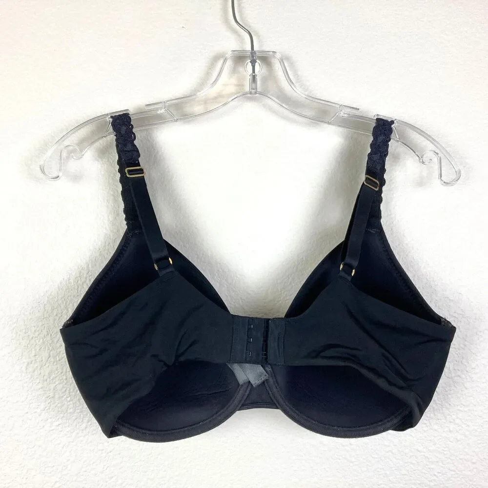 Natori 732080 Pure Luxe Plunge T-Shirt Lined Underwire Bra Black US Size 34 DDD
